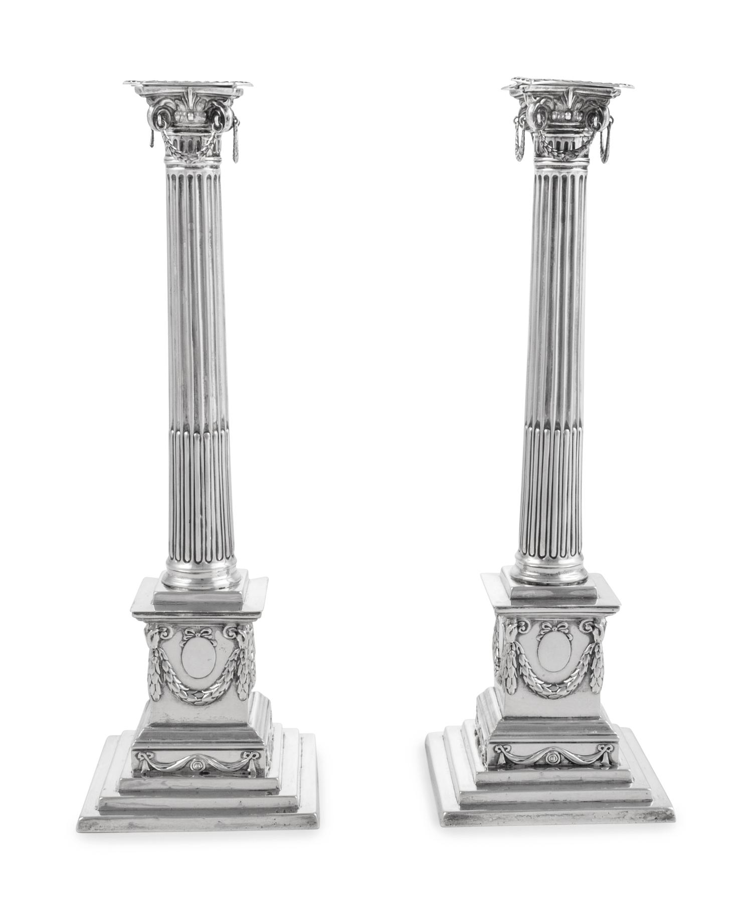 A Pair of George VI Silver Candlesticks