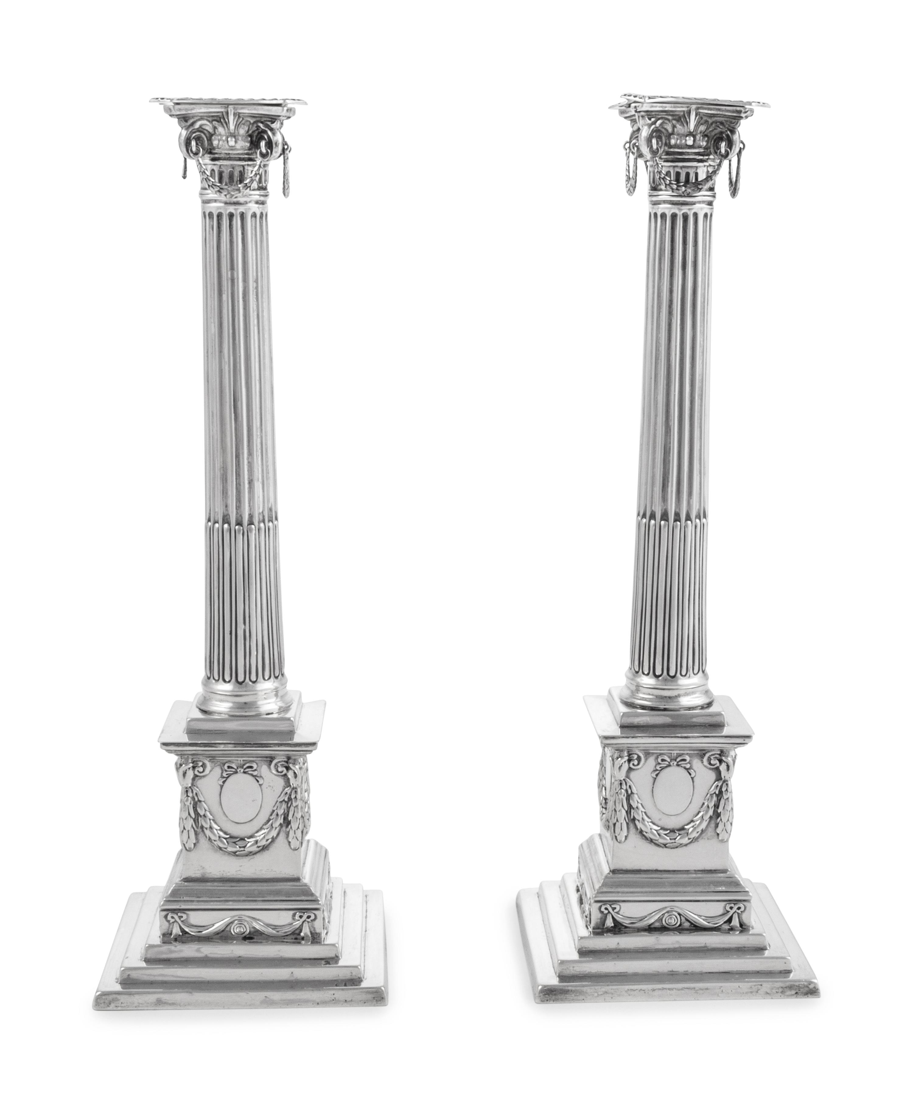 A Pair of George VI Silver Candlesticks