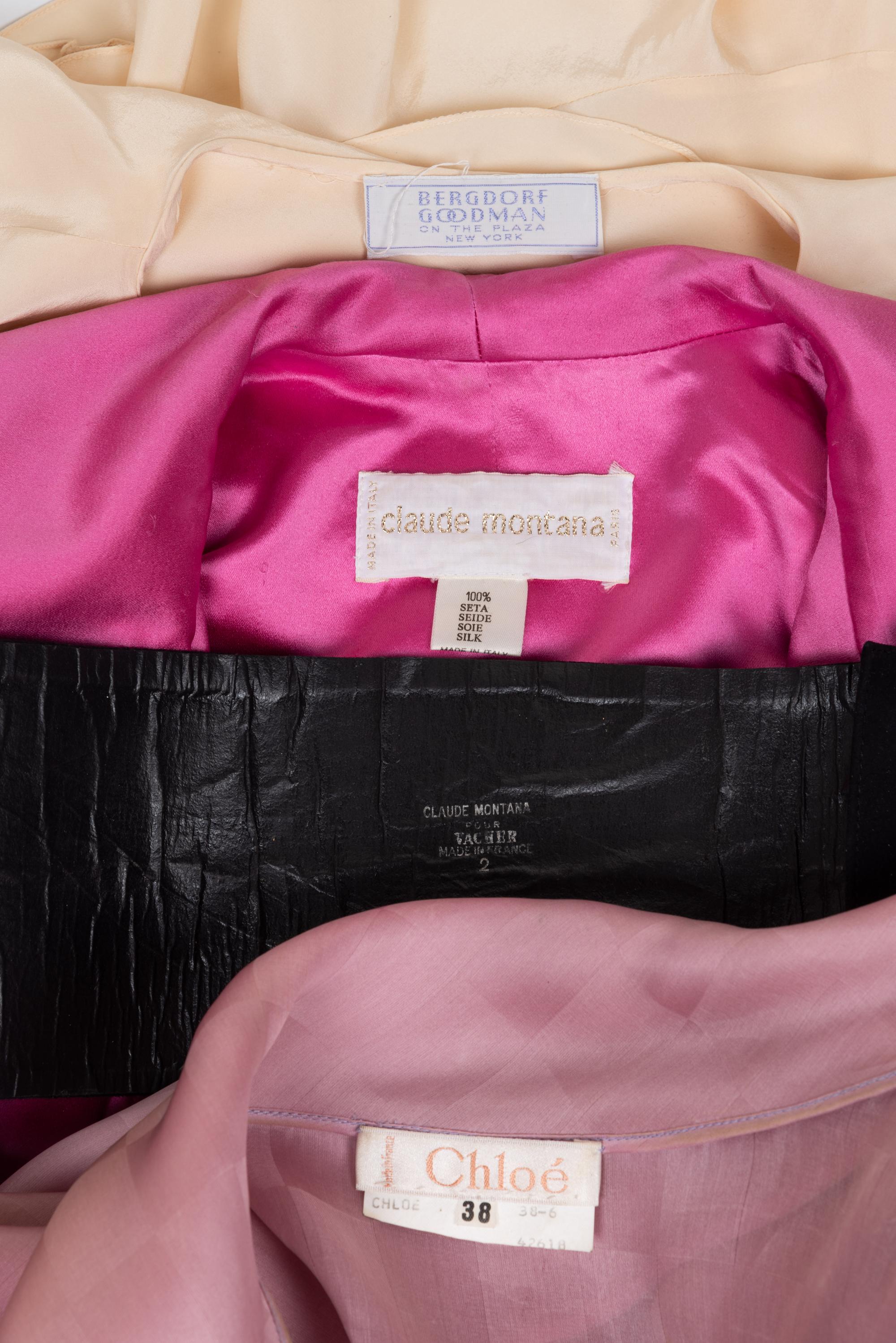 Three Designer Pieces: One Halston, One Chloé, and One Claude Montana