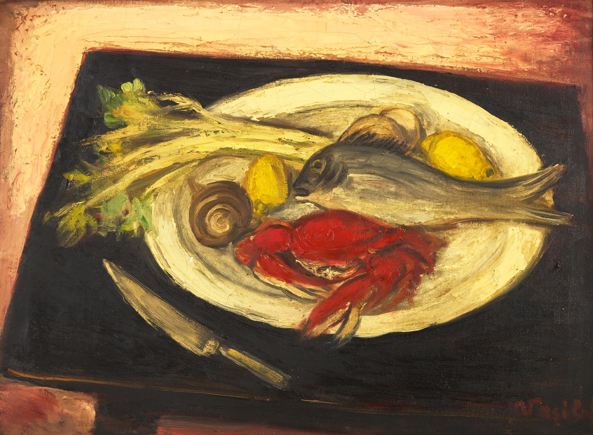Nature Morte aux Poissons sur la Table