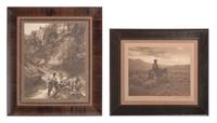 [NATIVE AMERICANS]. 2 photographs of Native American subjects by MOON and CARPENTER.