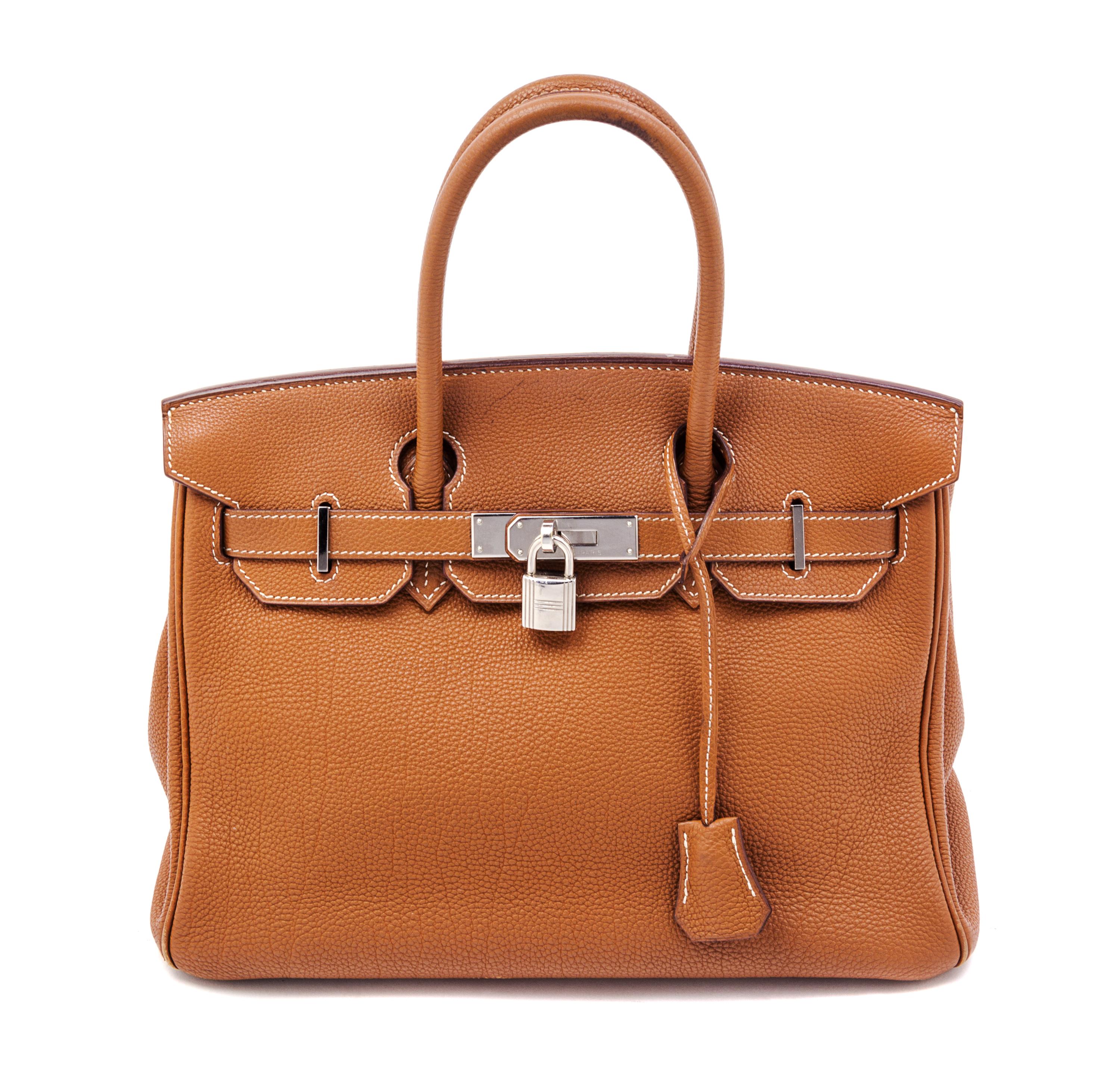 An Hermes Gold Taurillon Clemence 30cm Birkin Handbag, 12" x 8.5" x 6".