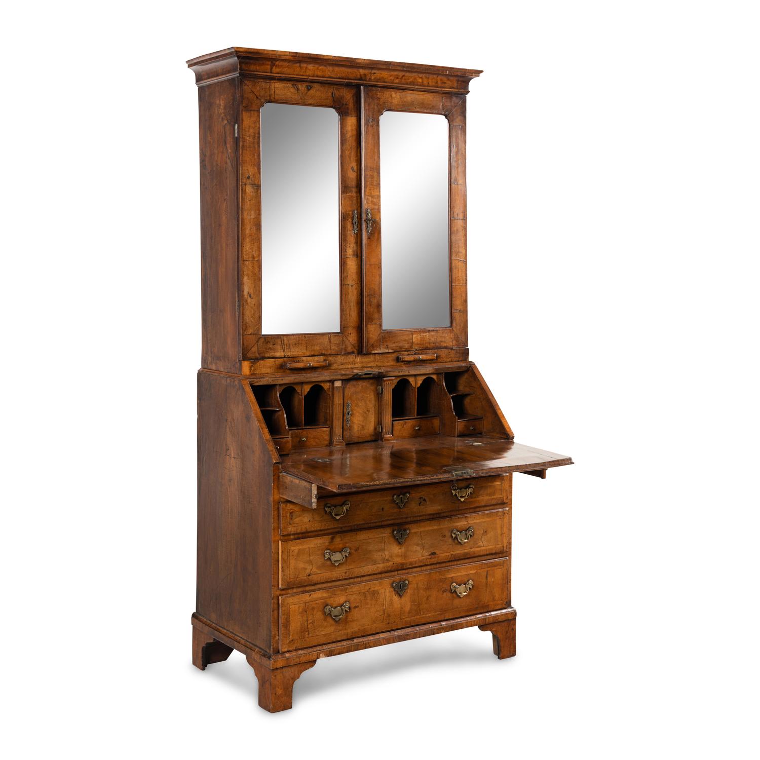 A George II Walnut Secretary Bookcase
