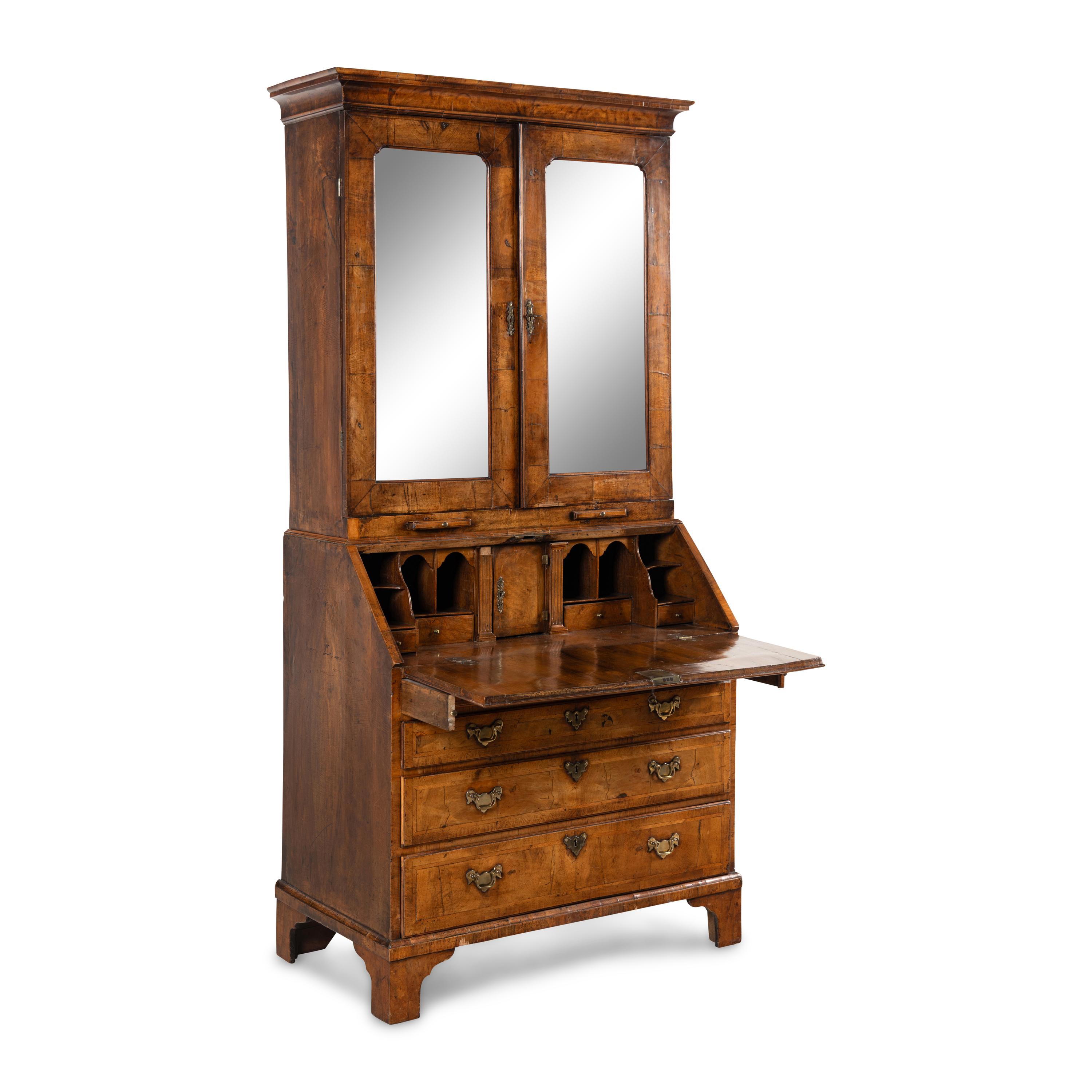 A George II Walnut Secretary Bookcase