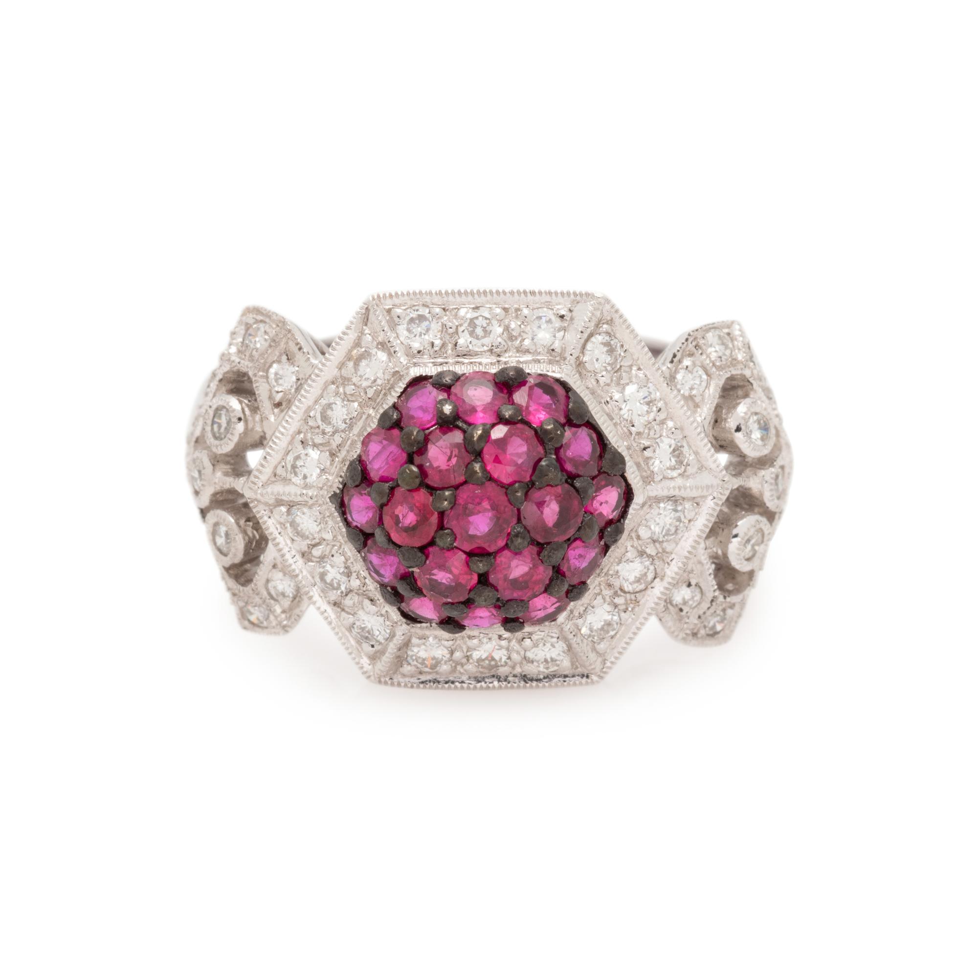 LEVIAN, DIAMOND AND RUBY RING
