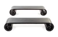 A Pair of Hardwood Low Tables