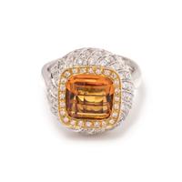 CITRINE AND DIAMOND RING