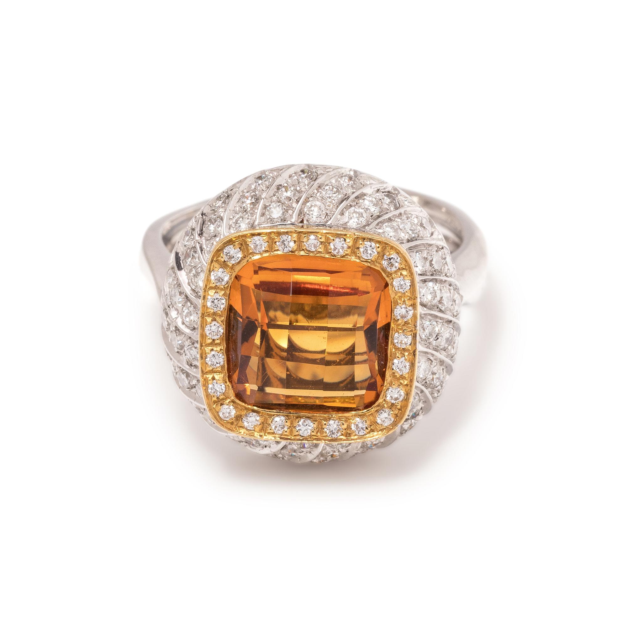 CITRINE AND DIAMOND RING