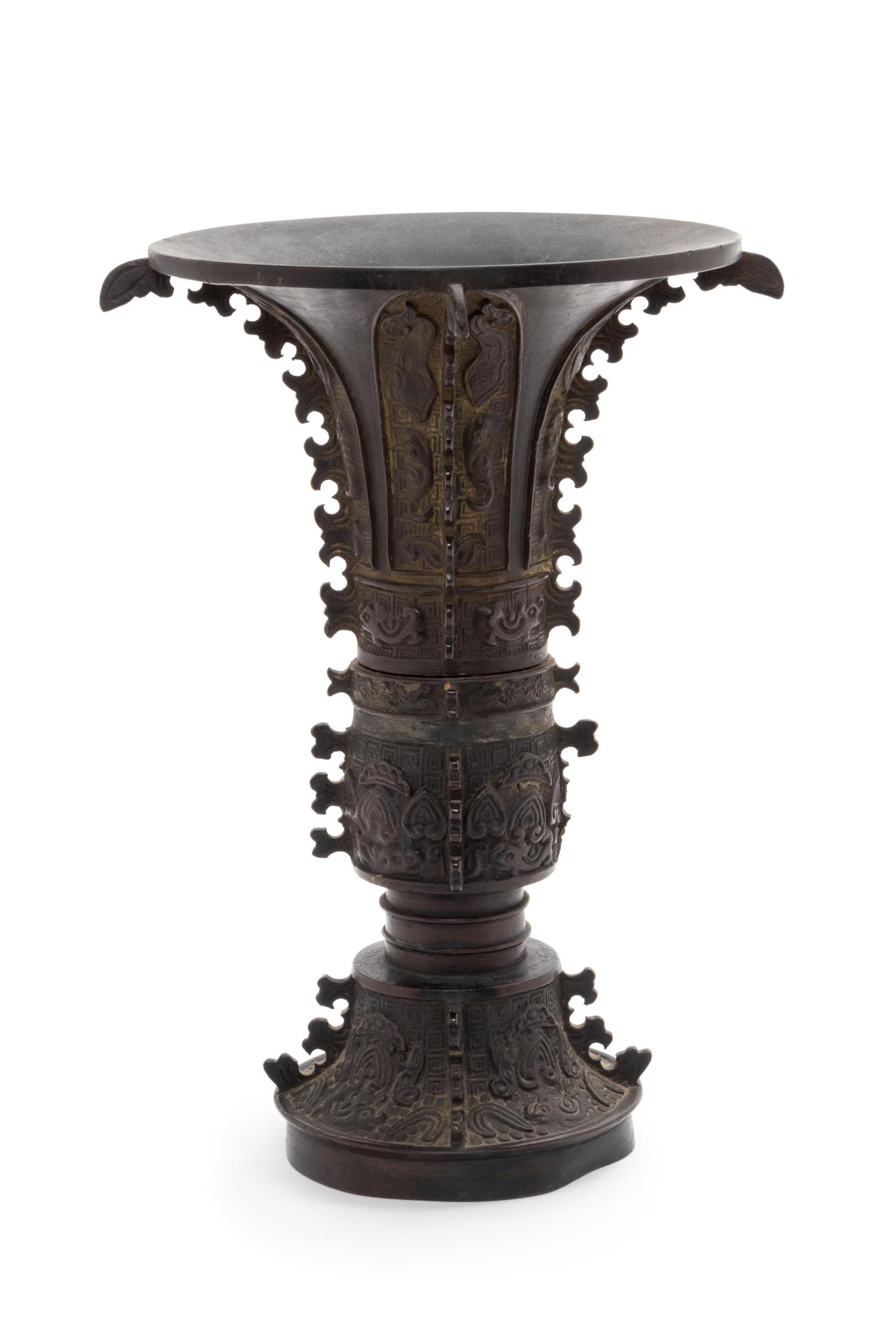 An Archaistic Bronze Gu Vase