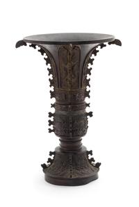 An Archaistic Bronze Gu Vase