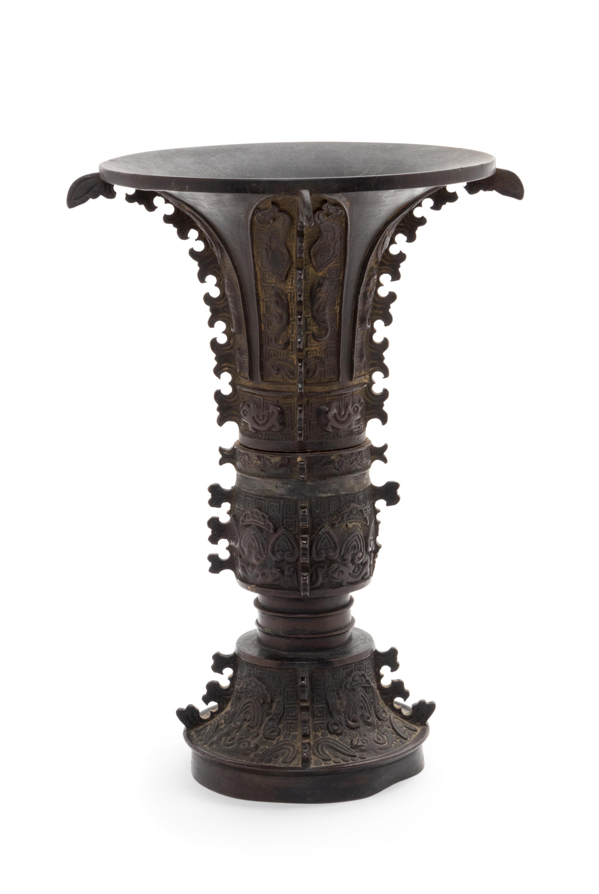 An Archaistic Bronze Gu Vase