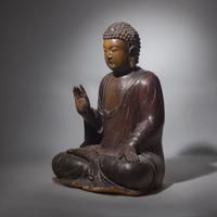 A Large Chinese Lacquered Wood Seated Buddha, Late Ming/Early Qing Dynasty — 明末清初 木髹漆巨型坐佛