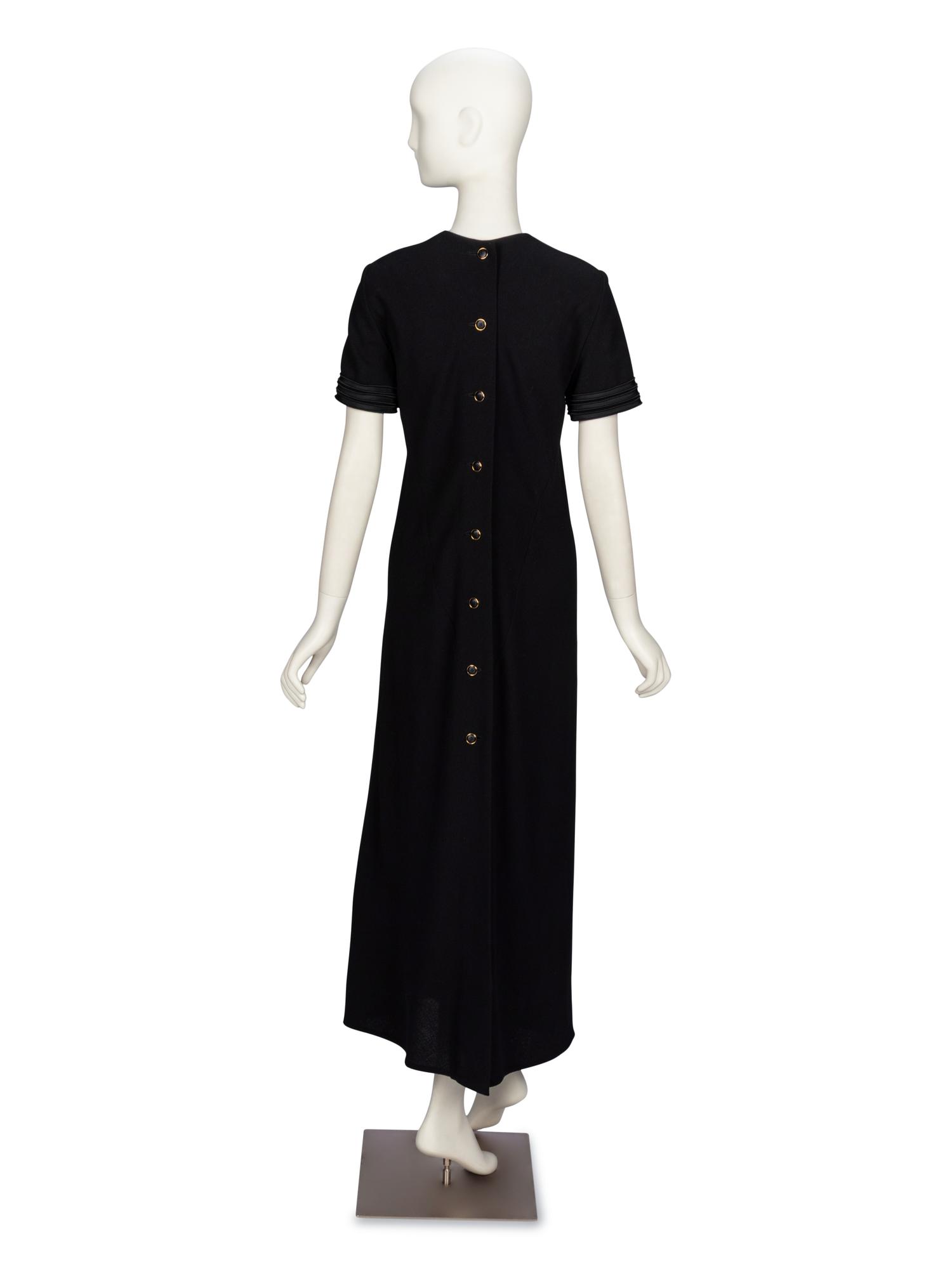 GALANOS, BLACK EVENING GOWN
