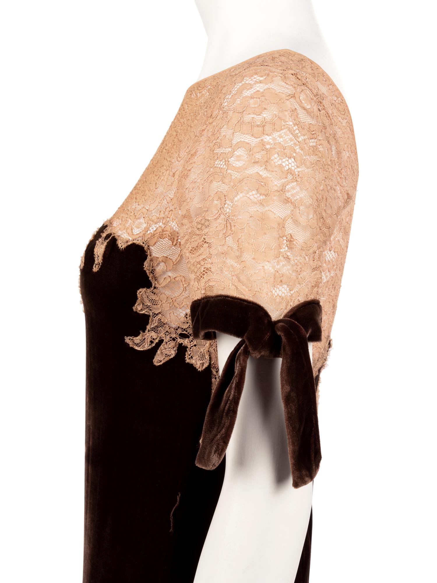 Four 1920-30s Dresses: Three Velvet, One Printed