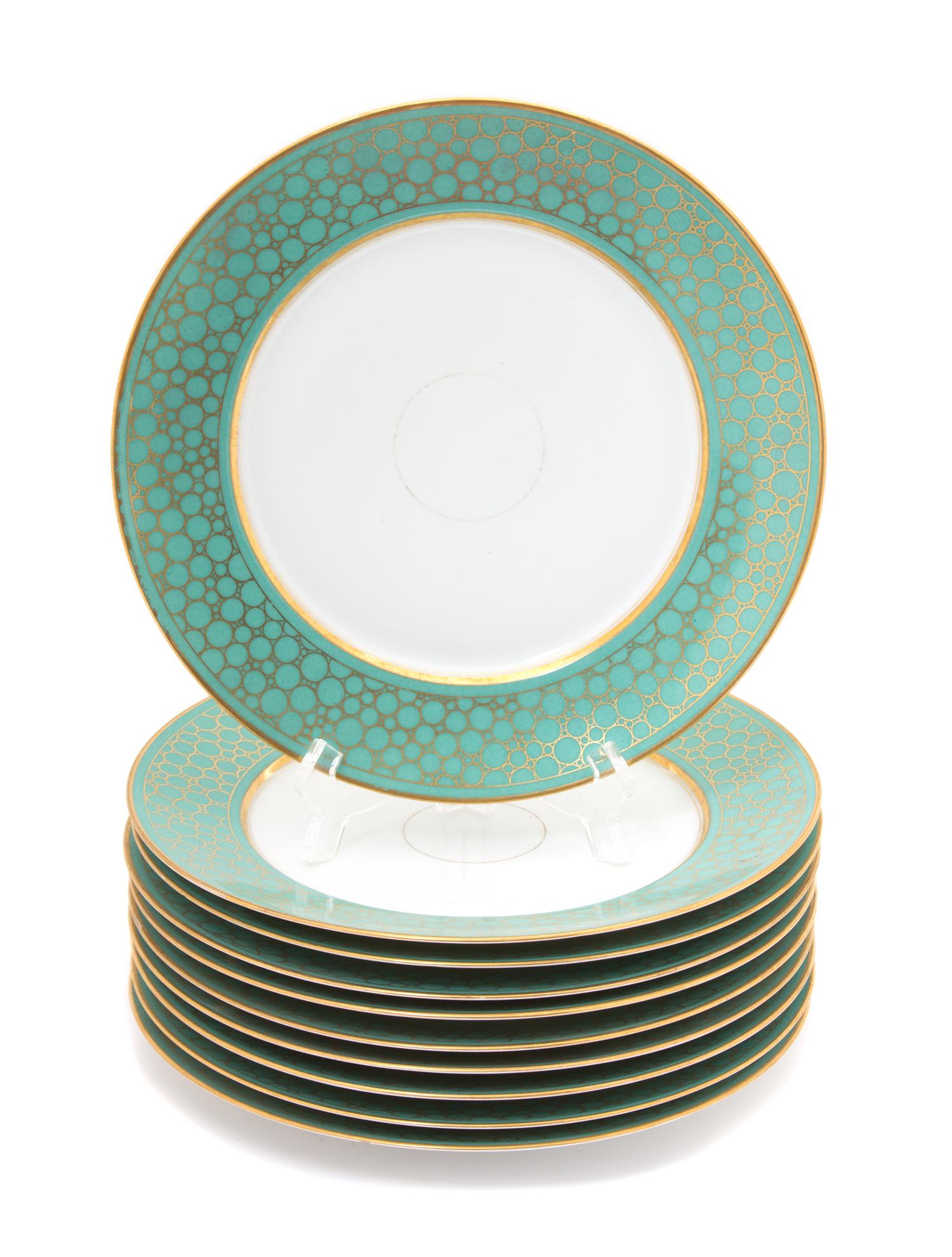 A Set of Ten Limoges Porcelain Luncheon Plates Diameter 9 inches. — 20TH CENTURY