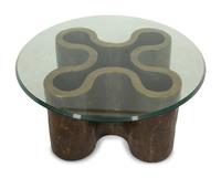 Two Glass Top Tables After a Design by Frank Gehry