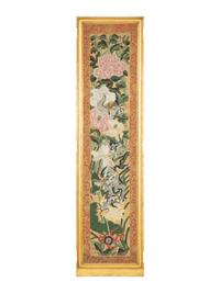 A Set of Eight Gilt Framed Chinese Wallpaper Panels