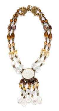 A Stephen Dweck Double Strand Necklace, 16.5"; Pendant: 3.75" drop.