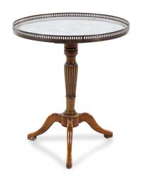 A French Walnut Marble-Top Table