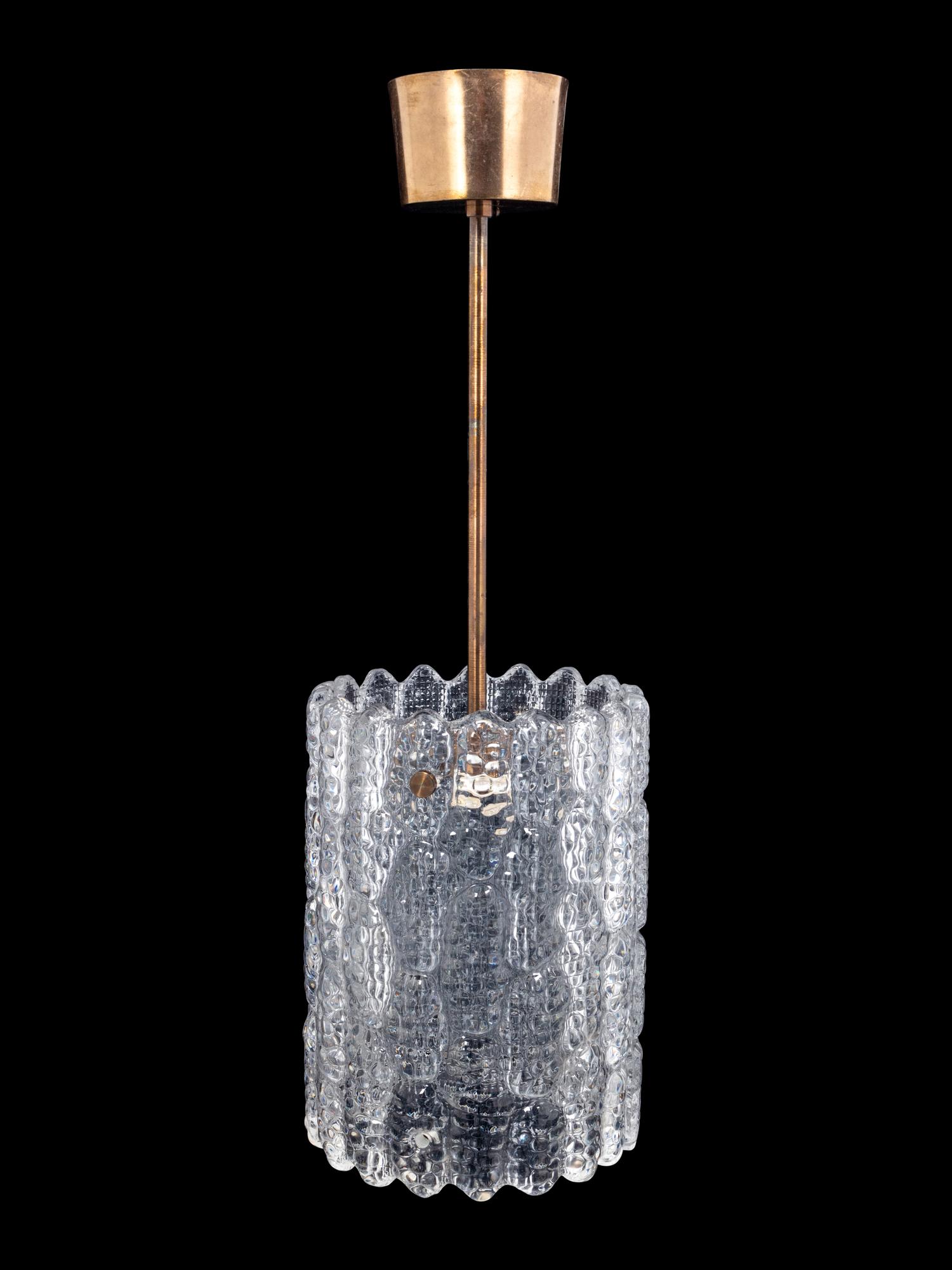 An Orrefors Two-Light Pendant Lamp