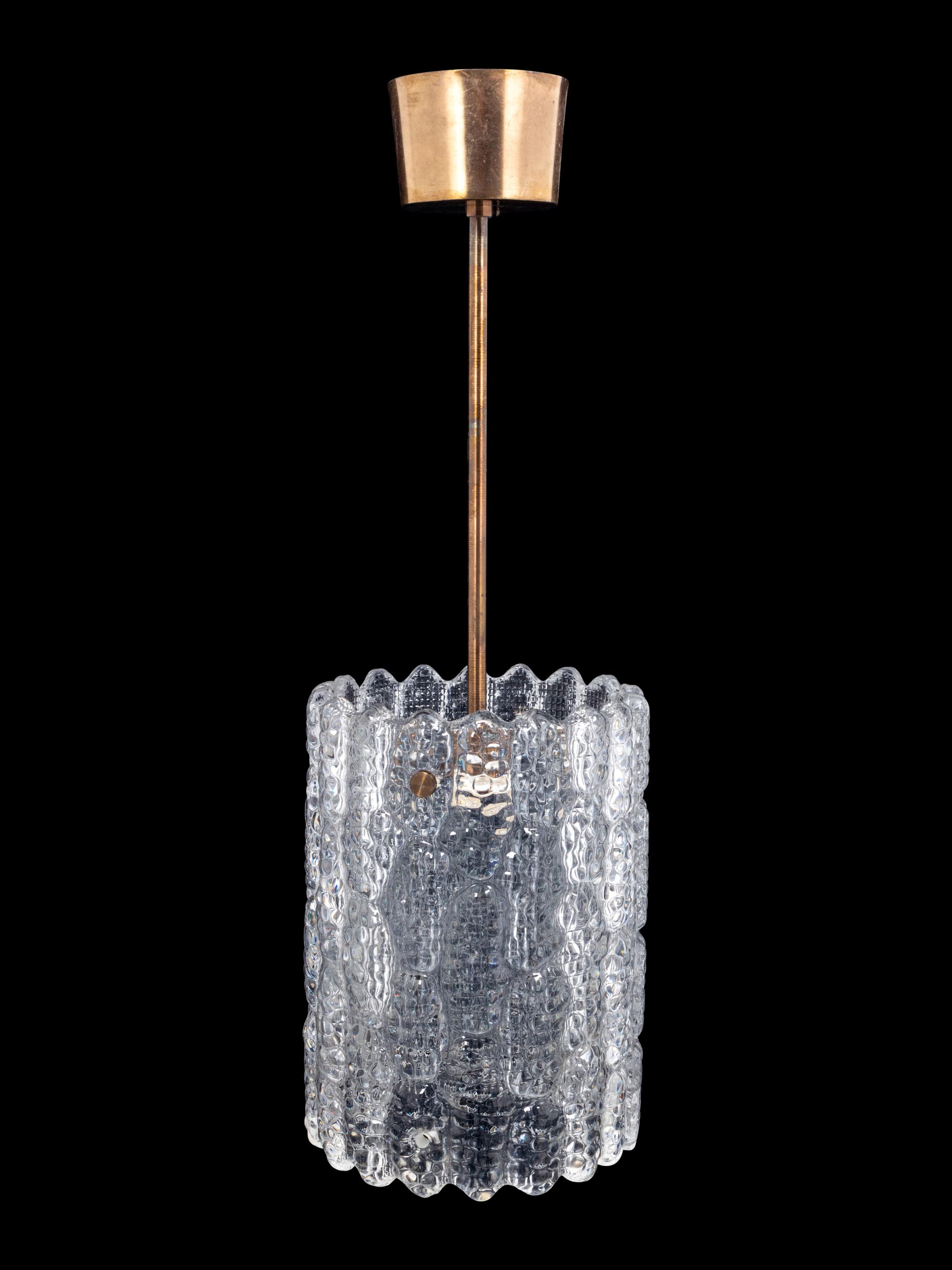 An Orrefors Two-Light Pendant Lamp
