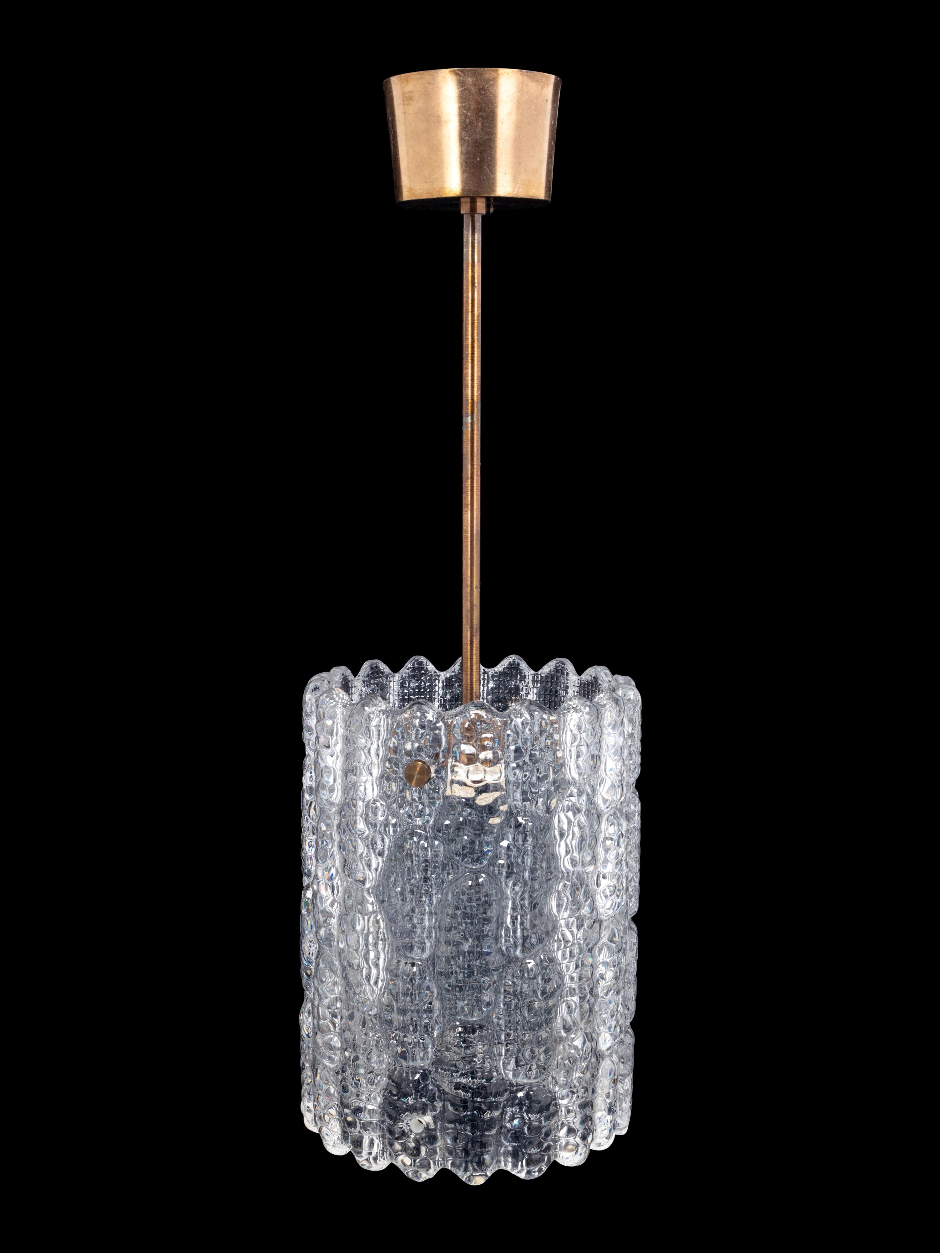 An Orrefors Two-Light Pendant Lamp