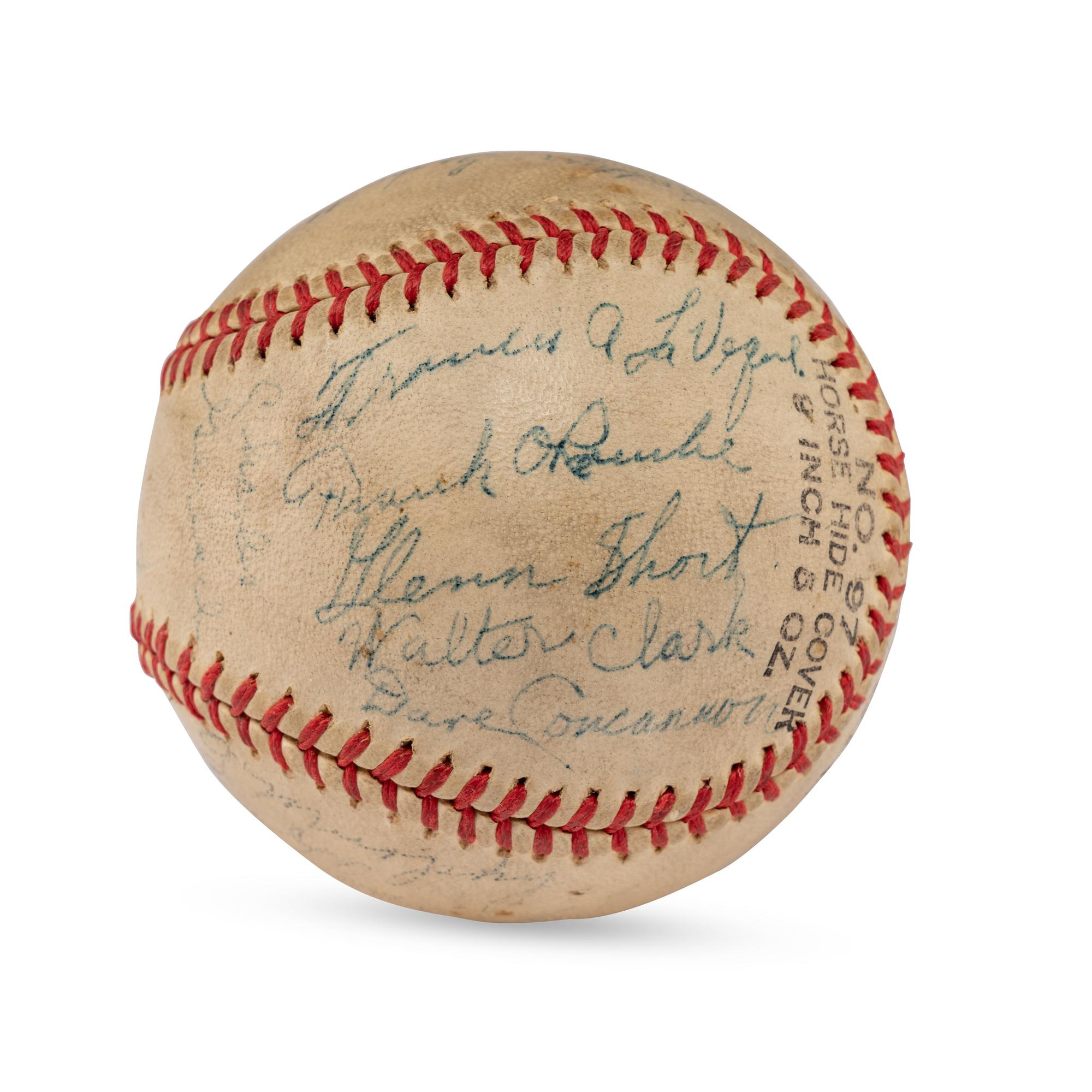 A 1935 Charlotte Hornets Team Signed Autograph Baseball