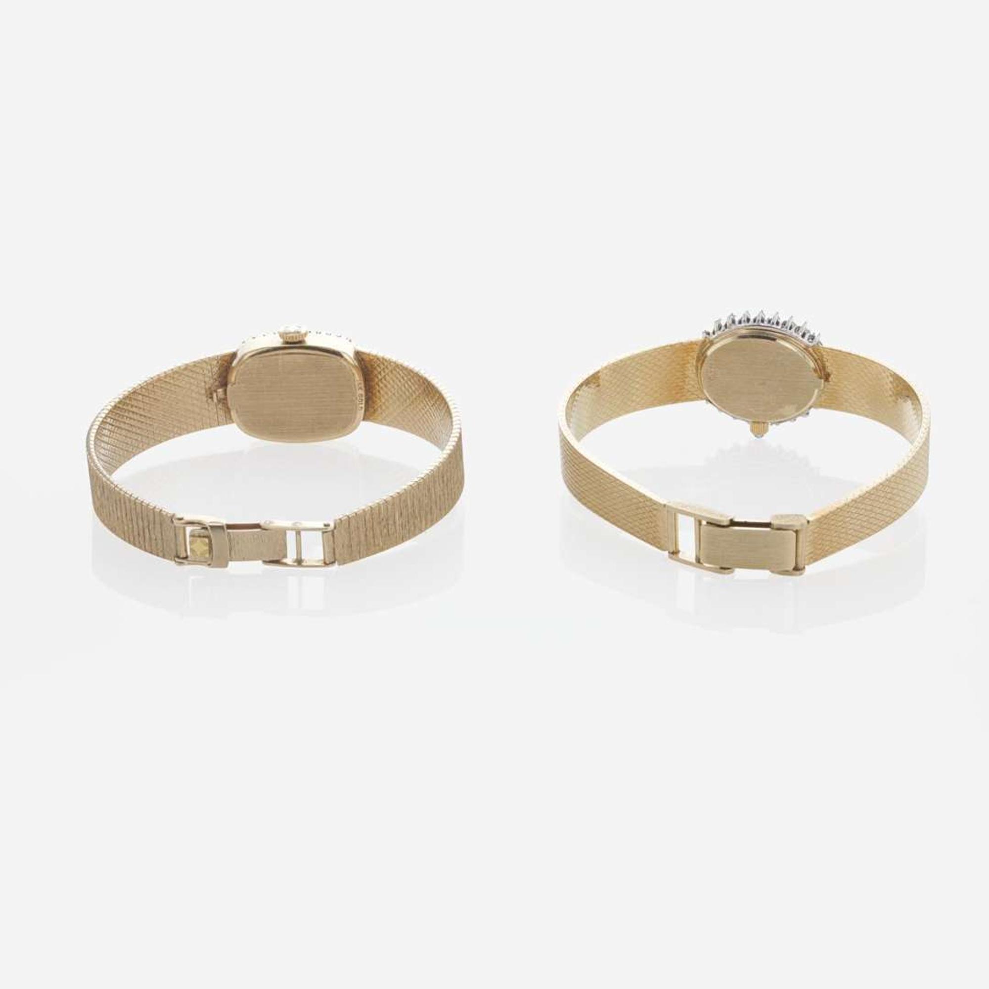 A Pair of Ladies Diamond Dress Watches By Movado and CYMA