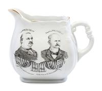 A 'Cleveland and Stevenson' Porcelain Jugate Campaign Pitcher