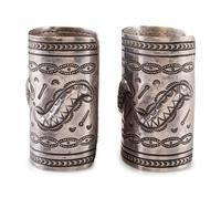 Pair of Navajo Stamped Ingot Cuff Bracelets