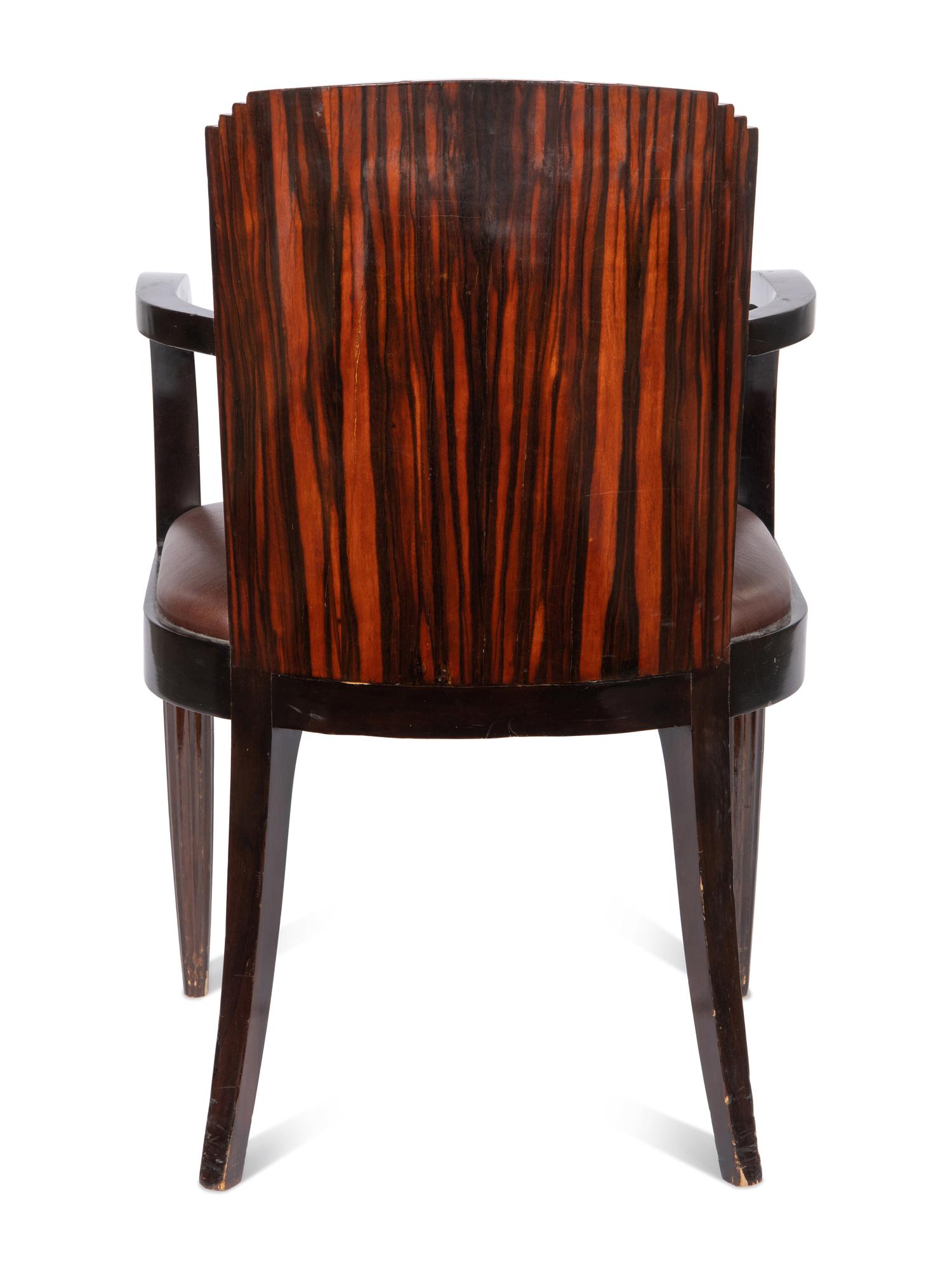 A French Art Deco Macassar Ebony Fauteuil