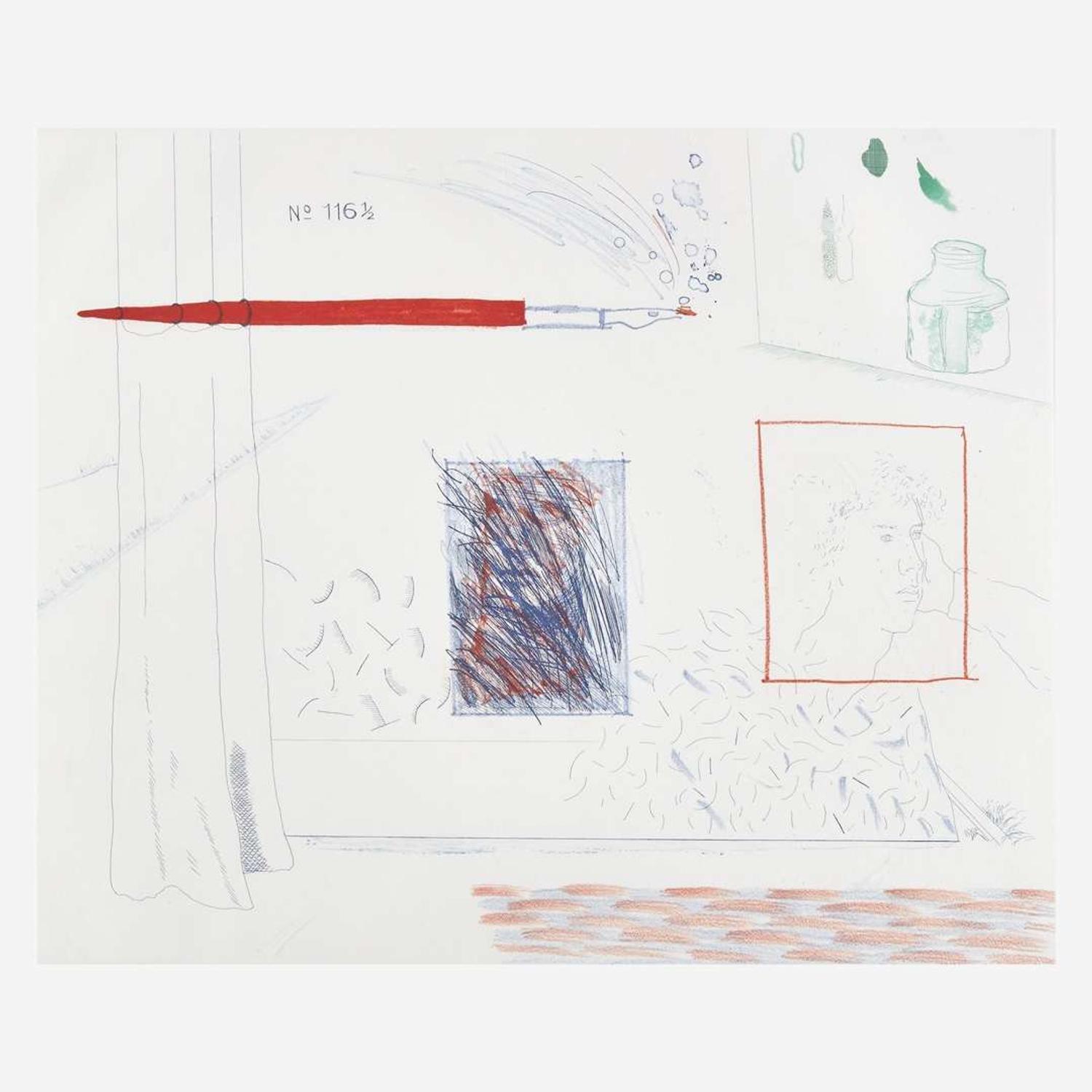 David Hockney (British, B. 1937) Etching is the Subject from The Blue Guitar