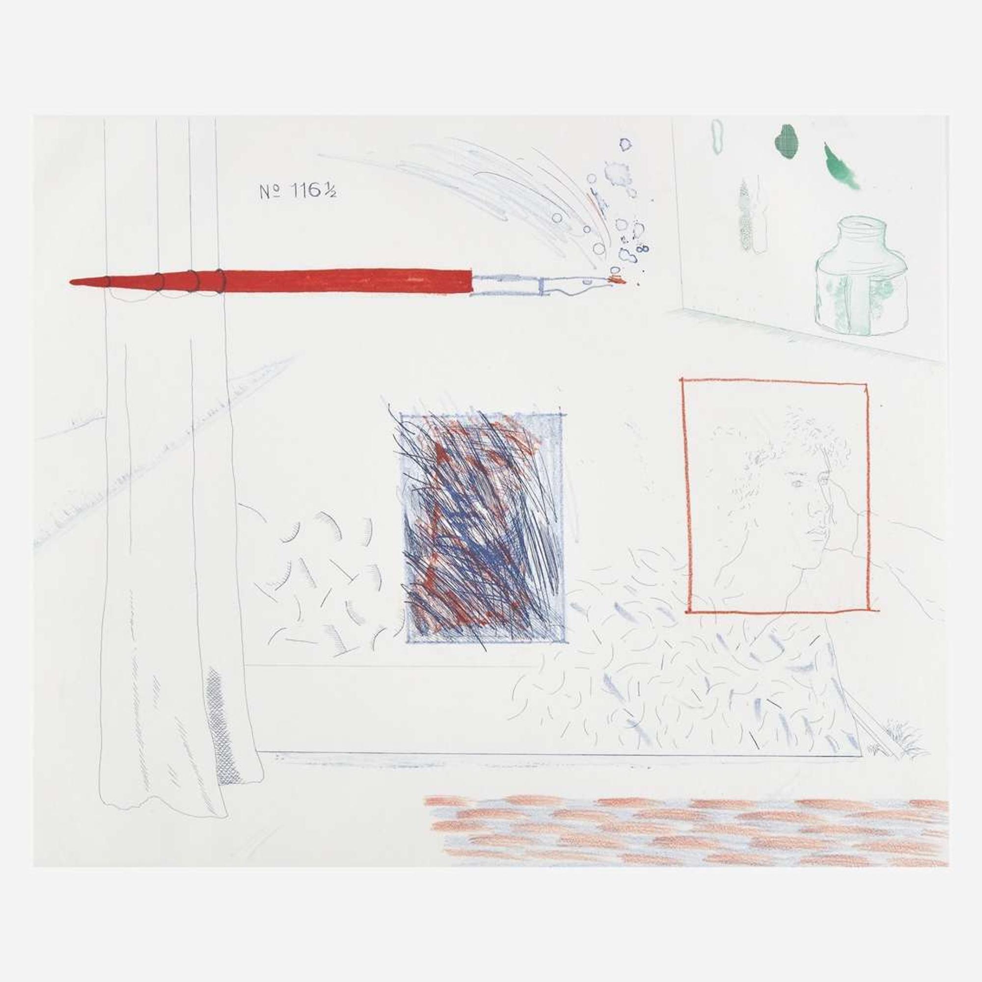 David Hockney (British, B. 1937) Etching is the Subject from The Blue Guitar