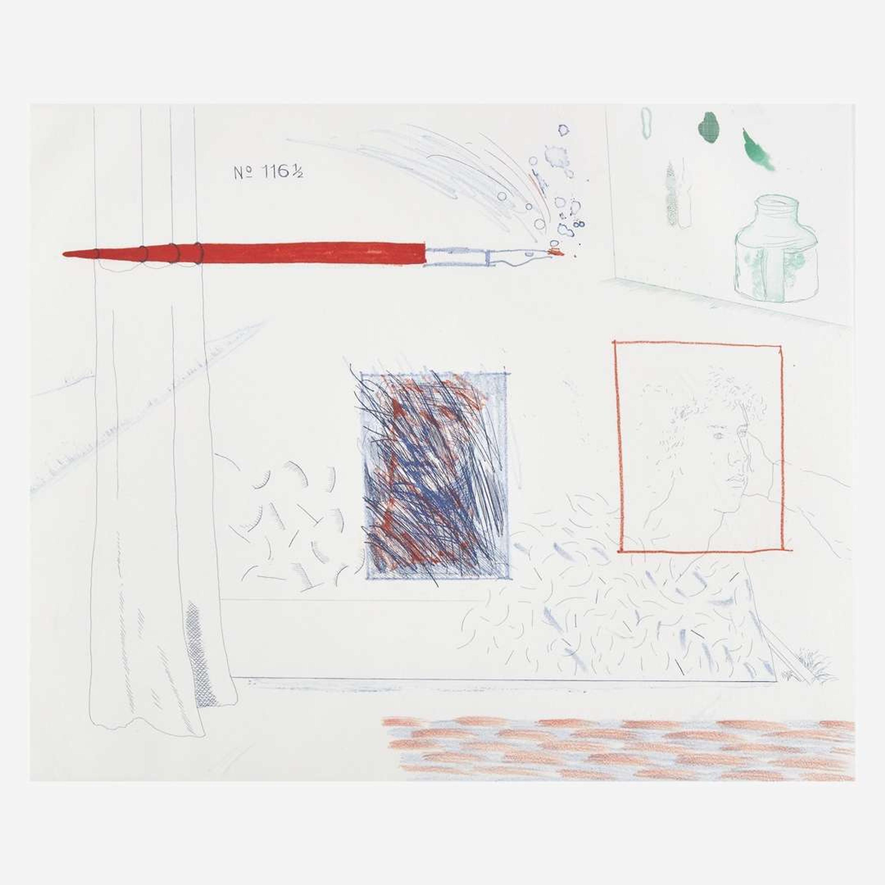 David Hockney (British, B. 1937) Etching is the Subject from The Blue Guitar
