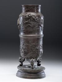 A Japanese Qilin, Phoenix, and Lion Bronze Urn