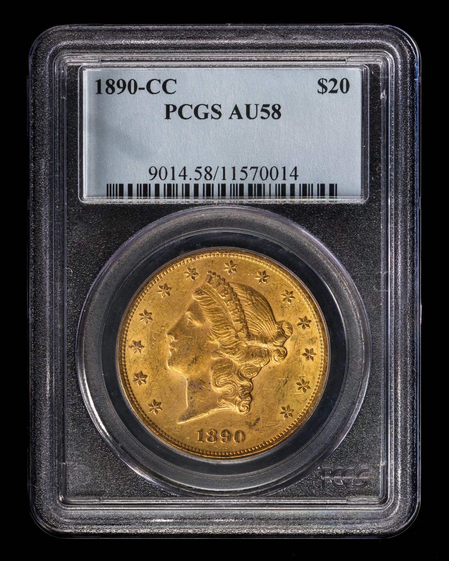 A United States 1890-CC Liberty Head $20 Gold Coin