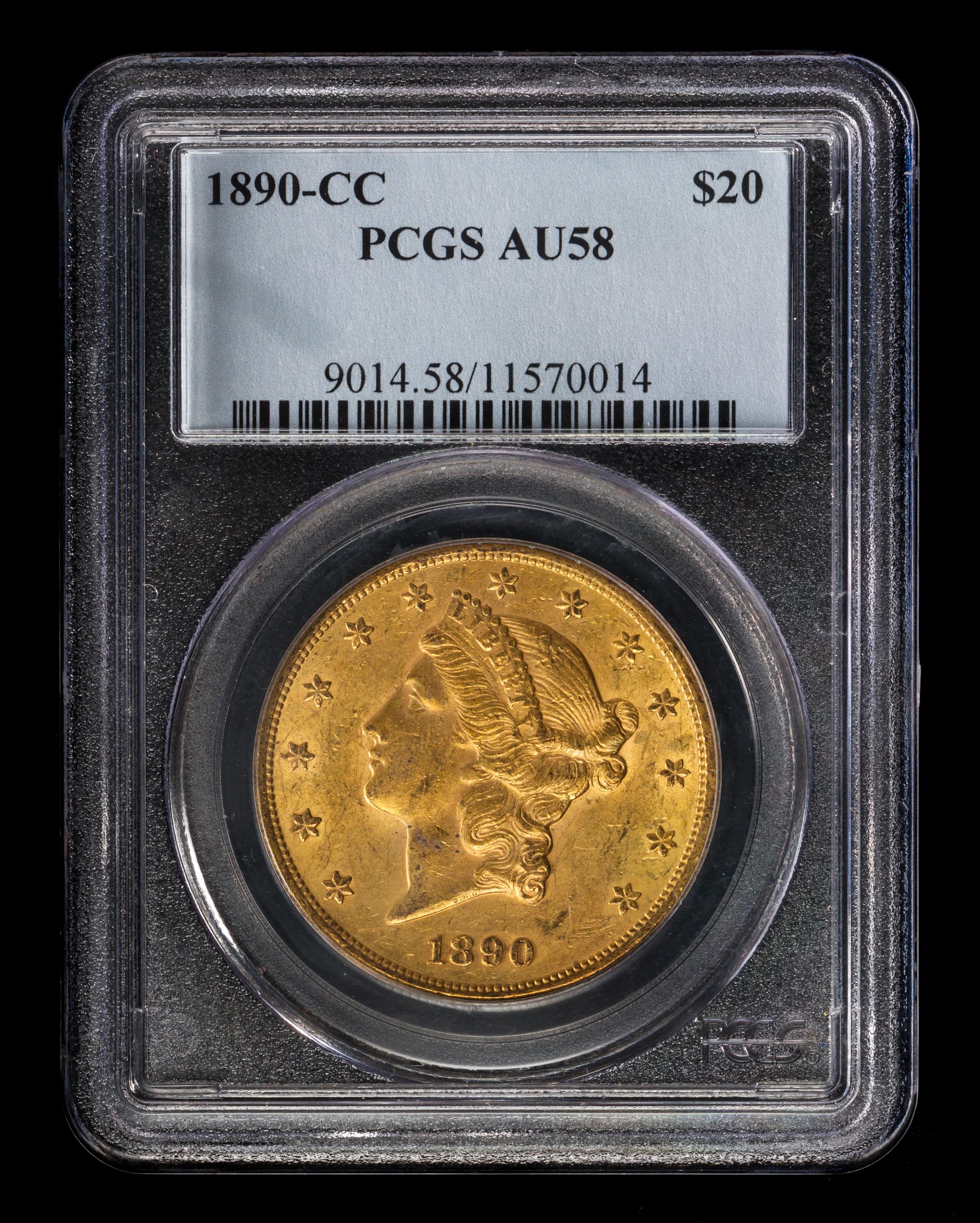 A United States 1890-CC Liberty Head $20 Gold Coin