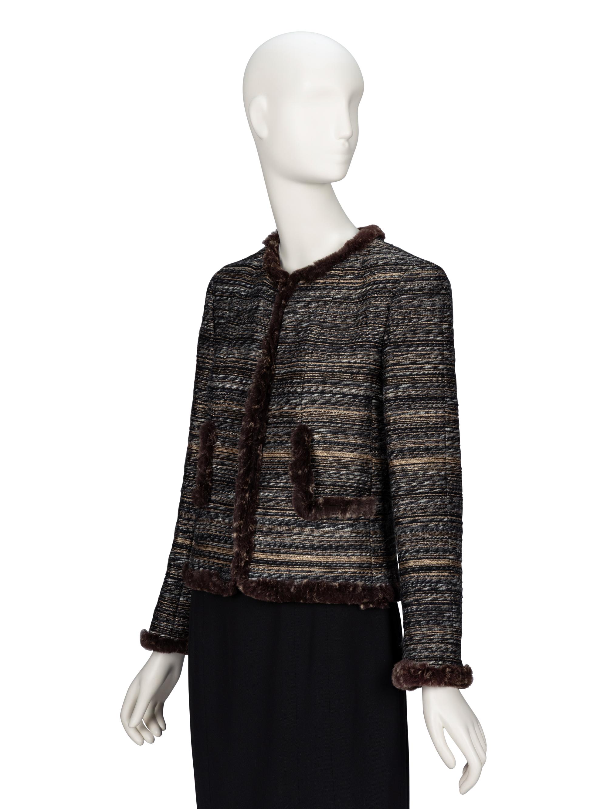 Chanel, Fur-Trimmed Cardigan Jacket