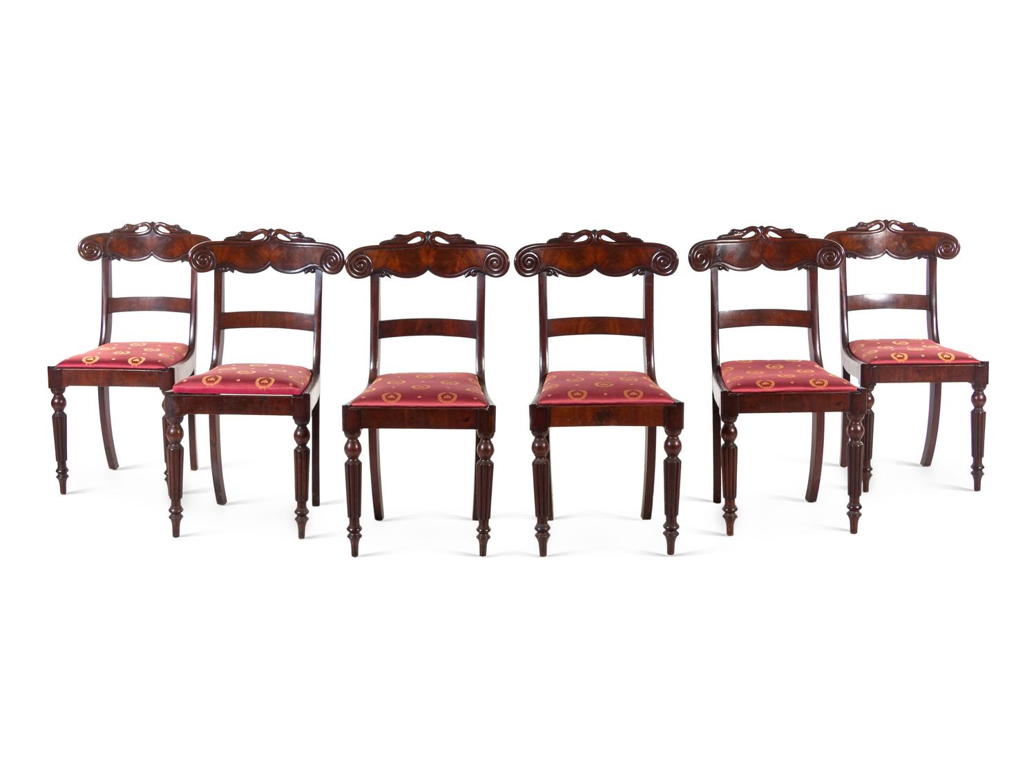 A Set of Six Regency Mahogany Dining Chairs