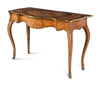 A George III Rosewood, Satinwood and Marquetry Side Table