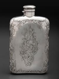 An American Silver Mounted Glass Flask