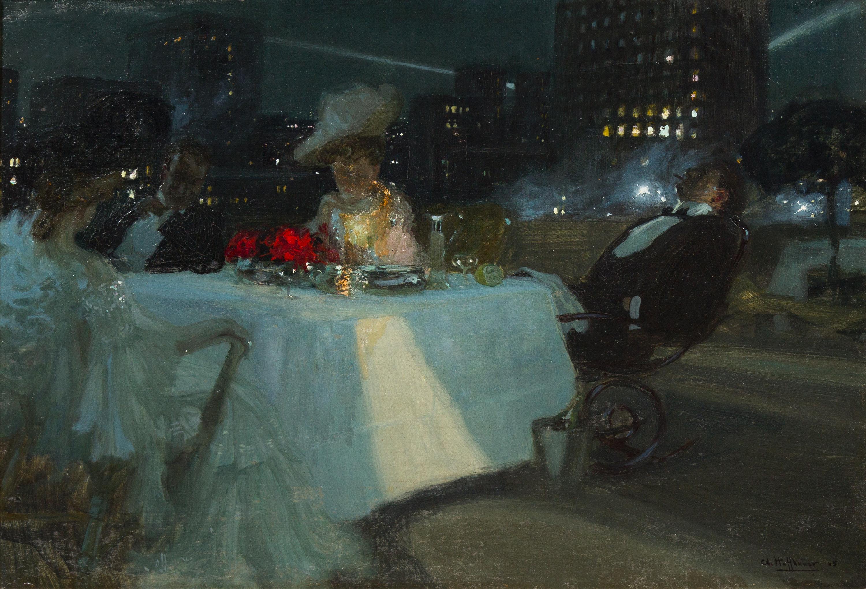 Charles Hoffbauer, (American/French, 1875-1957), Diner sur le toit, 1905
