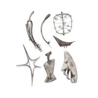 MODERNIST, COLLECTION OF STERLING SILVER AND MIXED METAL BROOCHES