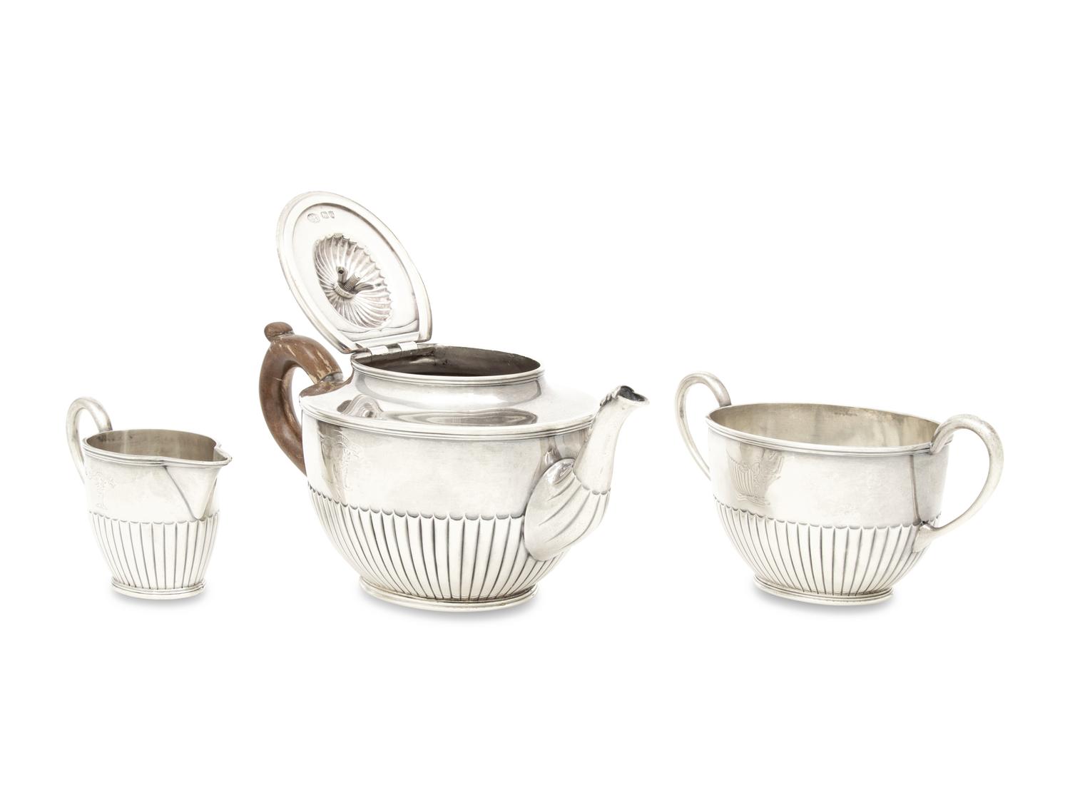A Victorian Silver Three-Piece Tea Service