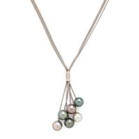 Cultured Pearl and White Gold Tassel Necklace