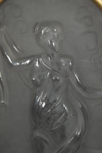 A Pair of French Molded Glass Cameo Plaques in Gilt Bronze Frames