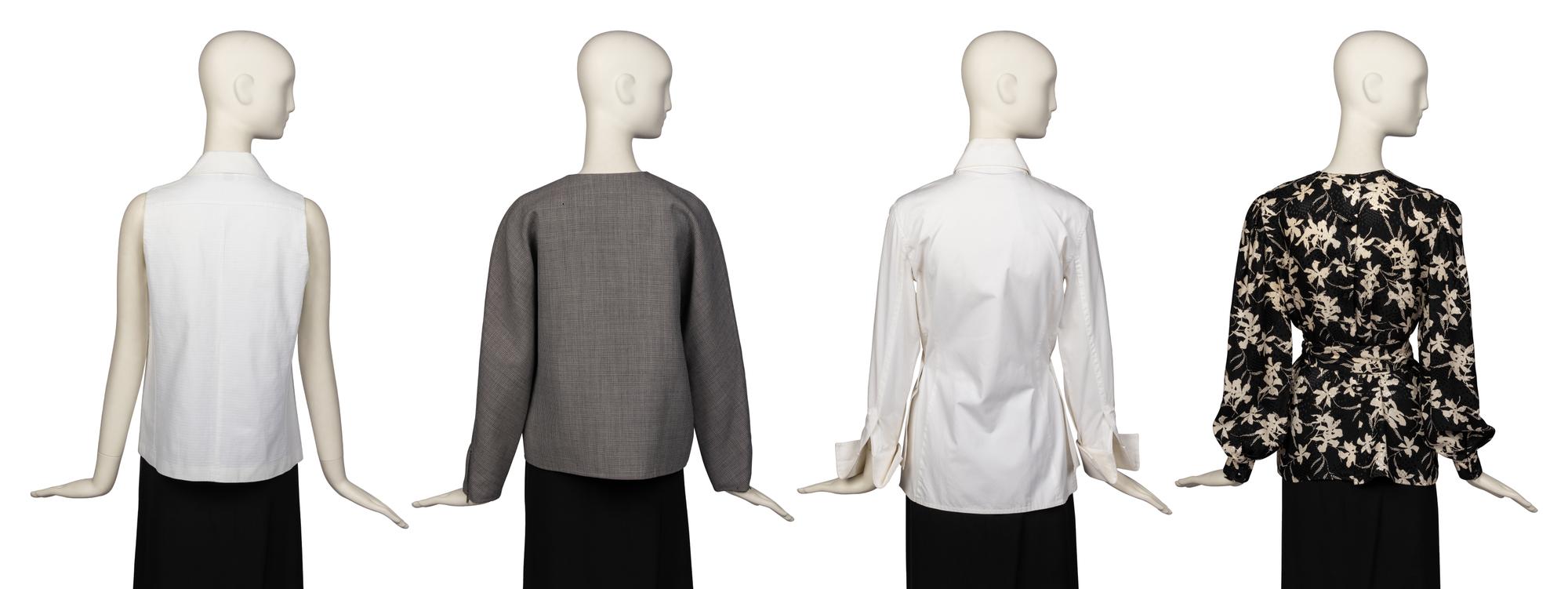 Four Designer Tops by Chanel, Geoffrey Beene, Gianfranco Ferré, and Adele Simpson
