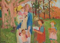 Maurice Denis (French, 1870-1943) - Study for Portrait de la Famille Castéra