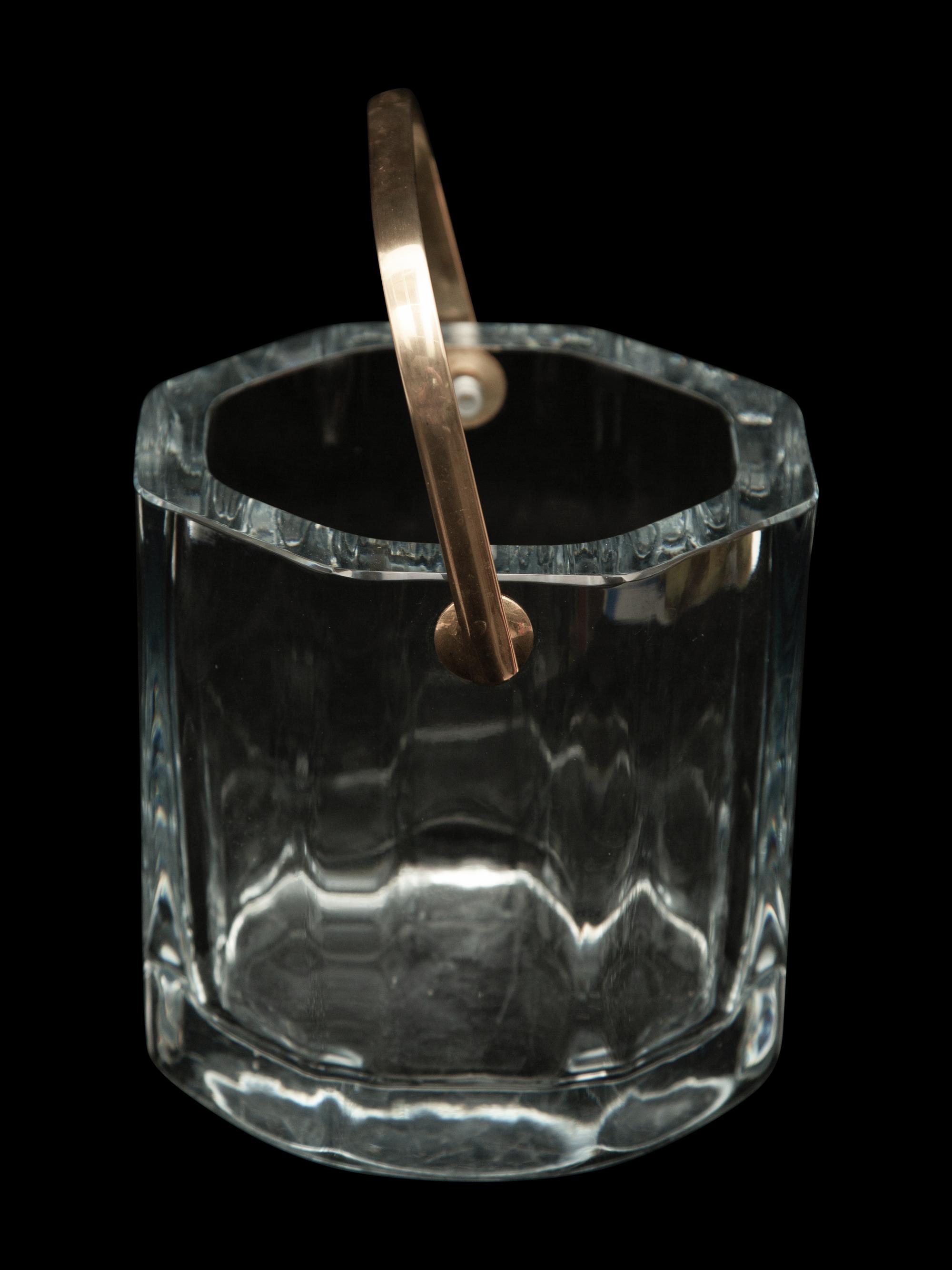 A Cartier Glass Ice Bucket by Strömbergshyttan, Sweden