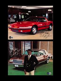 A Group of Two Walter Payton Signed Autograph 1980s Chicago Auto Show Photographs (BAS Beckett Authentication Services Certified),